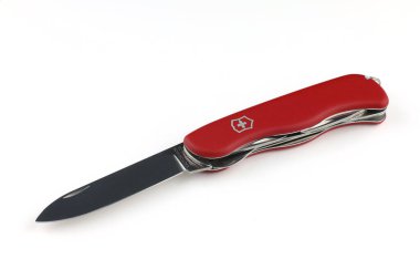 LVIV, UKRAINE - 19 Temmuz 2023: Bıçak Victorinox Trailmaster