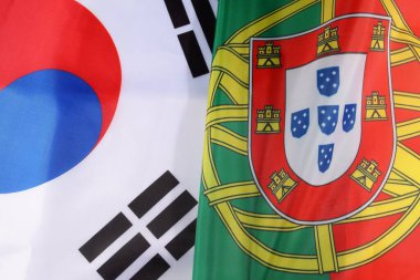 Portekiz ve Brezilya bayrakları. 3 d