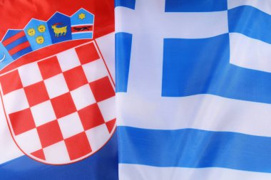 Mavi arka planda Hırvat bayrağı