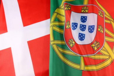 Portekiz ve Portekiz bayrakları arka planda. yüksek kaliteli fotoğraf