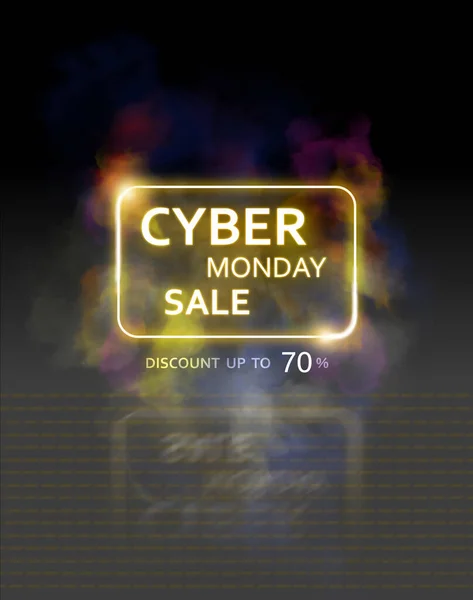 Illustration Cyber Monday Sale Concept Frame Glowing Colorful Smoke Decorative — Stock Photo, Image