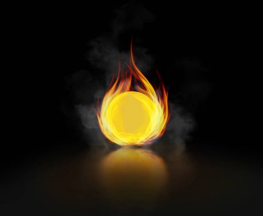 Siyah arka planda yanan boş altın sikke, kripto para krizi konsepti, 3 boyutlu illüstrasyon.