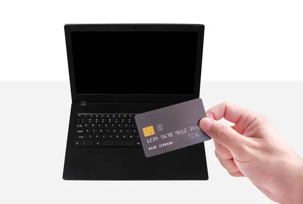 Conceptul Card Credit Privilegii Financiare Pentru Cumpărături Online Plată Deținerea — Fotografie, imagine de stoc