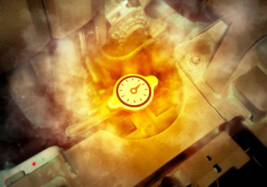 Araba radyatörü aşırı ısınıyor ve motor bölmesinde sıcak buhar, araba radyatörü yüksek ısı, araba bakım konsepti...