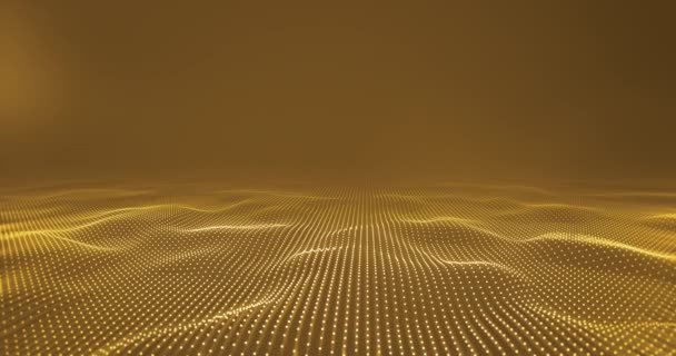 Data Submerged Golden Sea Metaverse Abstract Floor Technology Background Tech — Stock video
