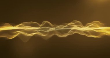 Universe of golden data inside of the virtual reality on abstract background. Cloud computing concept. 4K video.