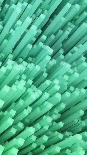 Seamless Looping Animated Geometric Cube Green Background Square Shapes Motion — Vídeo de Stock