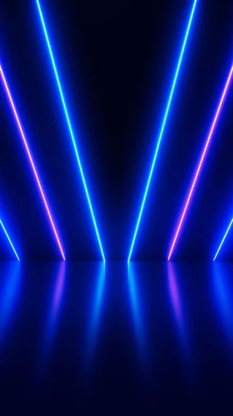 광선의 움직임을 기술의 보라색빛나는 수직적 — 스톡 사진