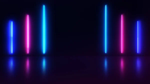 Abstrakt Neon Bakgrund Med Färgglada Strålar Ljus Med Ljusa Laser — Stockfoto