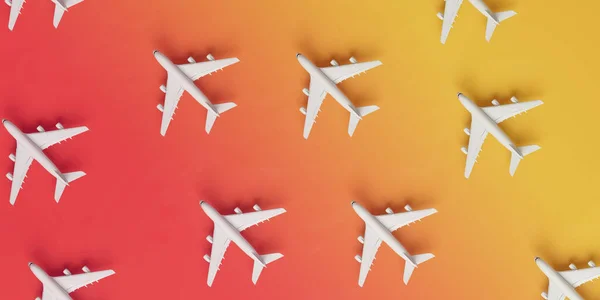 Візерунок Літаків Синьому Фоні Візуалізація — стокове фото