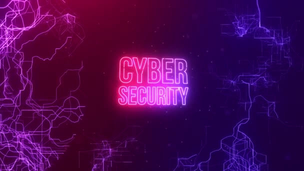Gecodeerde Gegevens Beschermd Door Beveiligingssysteem Tekst Cybersecurity Resolutie — Stockvideo