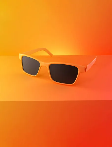 Solglasögon Lutning Bakgrund Minimalistiskt Sommarkoncept Återgivning — Stockfoto