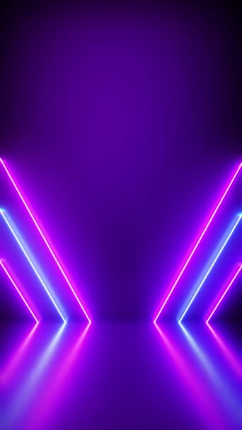 Neonové Pozadí Abstraktní Modré Růžové Úhlopříčkami Řady Light Shapes Barevné — Stock video