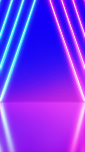 Neonové Pozadí Futuristické Abstraktní Modré Růžové Trojúhelníkovými Světlými Tvary Barevné — Stock video
