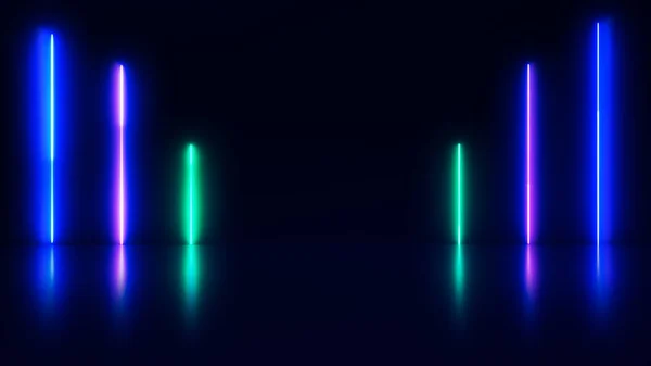 Abstrakt Neon Bakgrund Ledde Laser Glödande Konceptet Virtuell Verklighet — Stockfoto