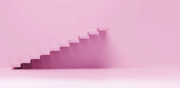 Stairs going upward. business rise, forward achievement. businesswoman concept. 3d rendering.