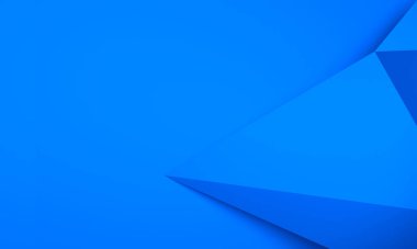 Ortasında üçgen olan mavi soyut bir arkaplan. 3B görüntüleme.