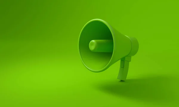 Megafon Zielonym Tle Koncepcja Zrównoważonego Rozwoju Ilustracja — Zdjęcie stockowe