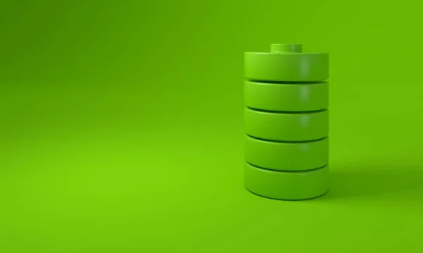 Batterij Groene Achtergrond Duurzaamheidsconcept Weergave — Stockfoto