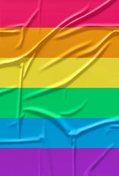 Lgbtq 縦サイズの壁に誇りフラグポスター紙 虹の背景 — ストック写真