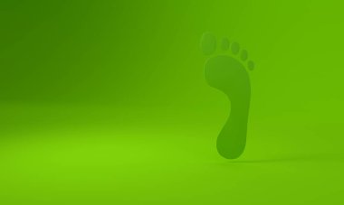 Yeşil arka planda karbon ayak izi CO2. 3B görüntüleme.