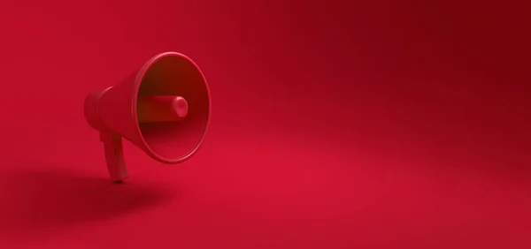 Megafoon Rode Achtergrond Liefde Passie Concept Illustratie — Stockfoto