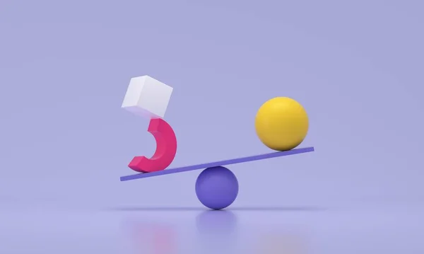Farbige Geometrische Formen Balance Konzept Darstellung — Stockfoto