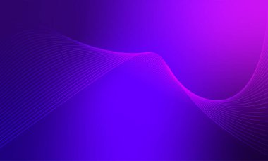 Parlayan dalga ile soyut bir arkaplan. Parlak hareketli çizgiler tasarım elemanı. Gelecekçi teknoloji konsepti. Vektör illüstrasyonu.