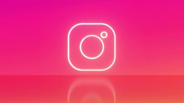 Madrid Spanyol Juli 2023 Logo Instagram Neon Dengan Ruang Untuk — Stok Video