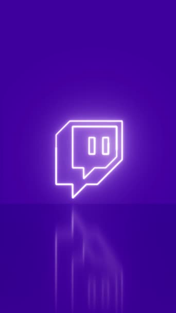 Madrid Espagne Juillet 2023 Twitch Logo Néon Avec Espace Pour — Video