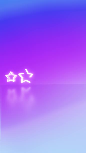 ネオンライトスタイルのアニメーション4Kビデオ フィードバックまたは紫色勾配背景でのアンケートのための5つ星ユーザー評価 — ストック動画