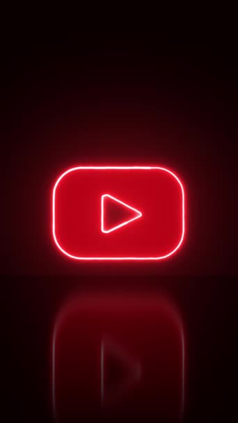 Madrid Spanyol Oktober 2023 Logo Youtube Neon Dengan Ruang Untuk — Stok Video