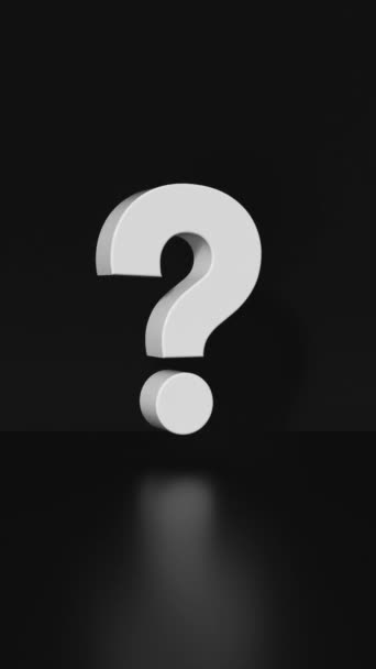 Question Mark White Black Background Loop Video Motion Graphic Animation — Stock Video