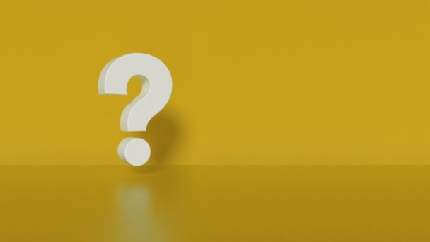 Fragezeichen Weiß Auf Gelbem Hintergrund Video Motion Grafik Animation — Stockvideo
