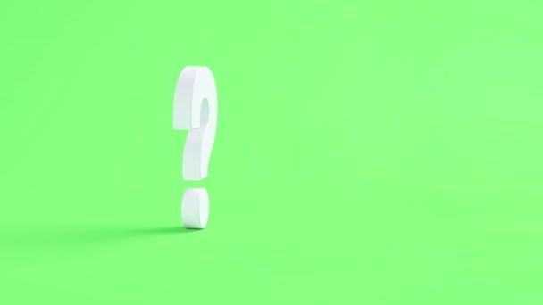 White Question Mark Zet Groene Achtergrond Concept Van Wat Doen — Stockvideo