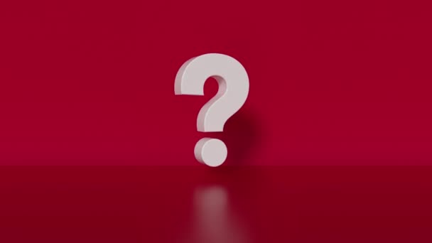 Question Mark Red Studio Background Loop Video Motion Graphic Animation — Stock Video