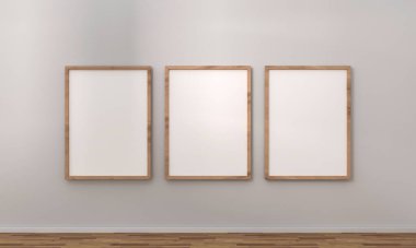 Model poster çerçeveleri kapanıyor. 3d oluşturma.