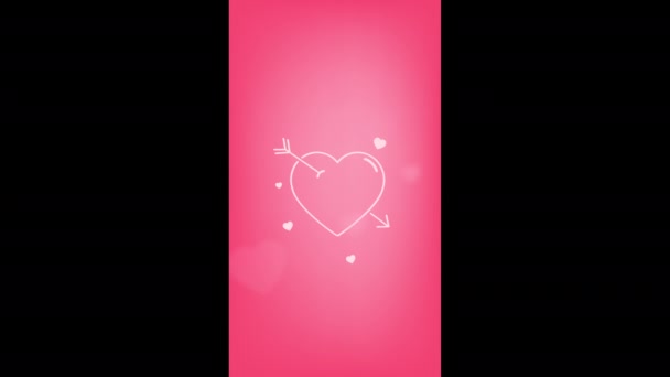 心形在粉红的背景下飞舞 4K动画视频 — 图库视频影像