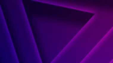 Parlak üçgenler neon ışıklar çerçeve soyut arkaplan. 4k hareket canlandırması.