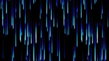 Mavi Neon Işık Çizgileri Dinamik Harekette Düşüyor.