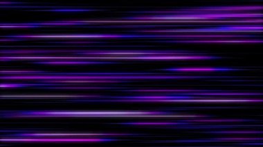 Siyah arkaplanda mor ve mavi ışık çizgilerinin video hareketi