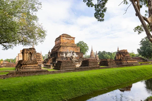Ancient Buddha Statue Ruin Temple Wat Mahathat Temple Sukhothai Historical — Foto Stock
