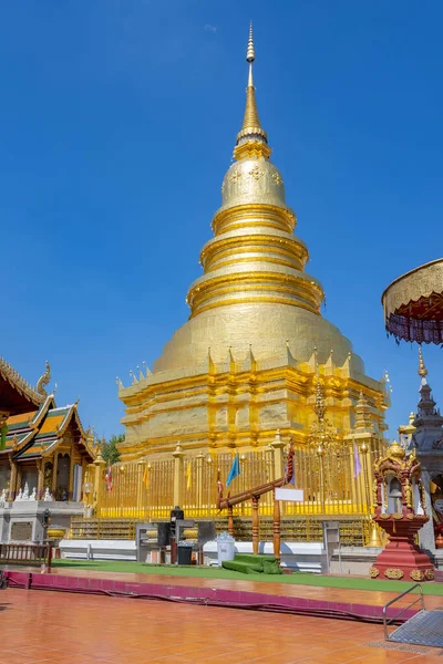 Wat Phra Hariphunchai Temple Lamphun Province Popular Tourist Destination Northern — Foto Stock