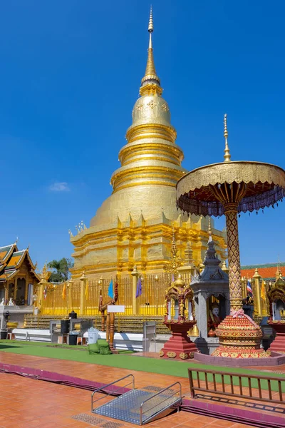 Wat Phra Hariphunchai Temple Lamphun Province Popular Tourist Destination Northern — Stockfoto