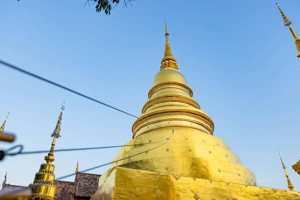 Wat Pra Sing Temple Destination Landmark Historical Temple Chiangmai Province — Foto Stock