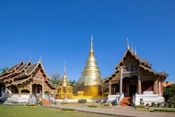 Wat Pra Sing寺是泰国北部清迈省的地标名胜古迹 图库图片