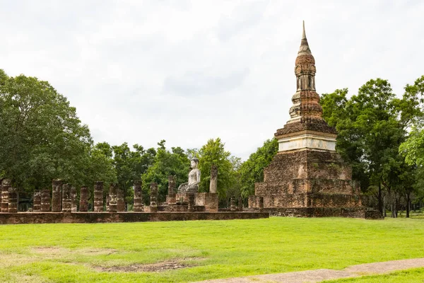 苏霍泰历史公园Wat Traphang Ngoen寺庙的古代遗址 也是联合国教科文组织遗产之一 图库照片