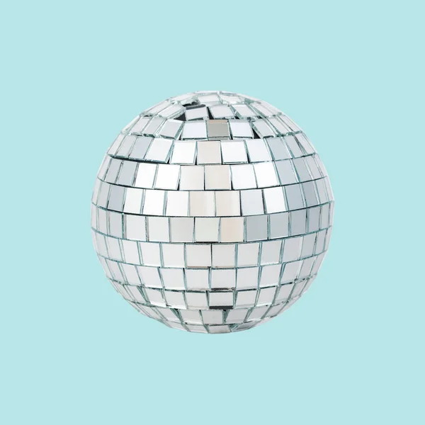 Party Disco Ball isolated on blue background.