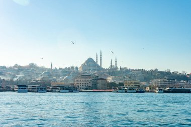 İstanbul şehrinin Rustem Paşa Camii manzarası.