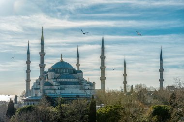 İstanbul, Türkiye 'deki Mavi Cami (Sultanahmet Camii).